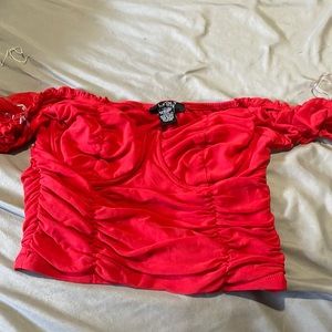 Red off the shoulder top